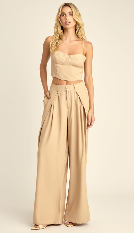 Conjunto Longo Alfaiataria Poliviscose Bruna Caqui | Laguna
