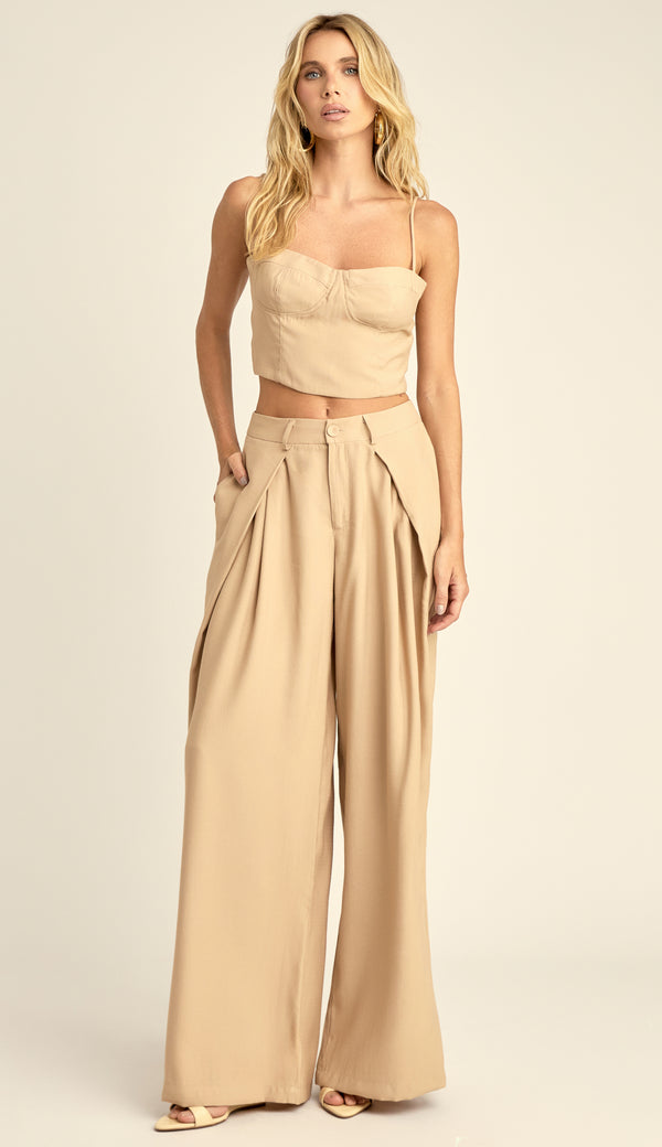 Conjunto Longo Alfaiataria Poliviscose Bruna Caqui | Laguna