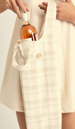 Bolsa Naty Xadrez Natural