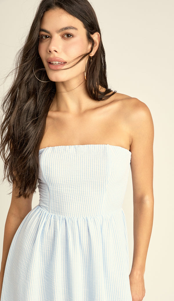 Vestido Longo Mullet Gaze Linho Listras Pri | Laguna