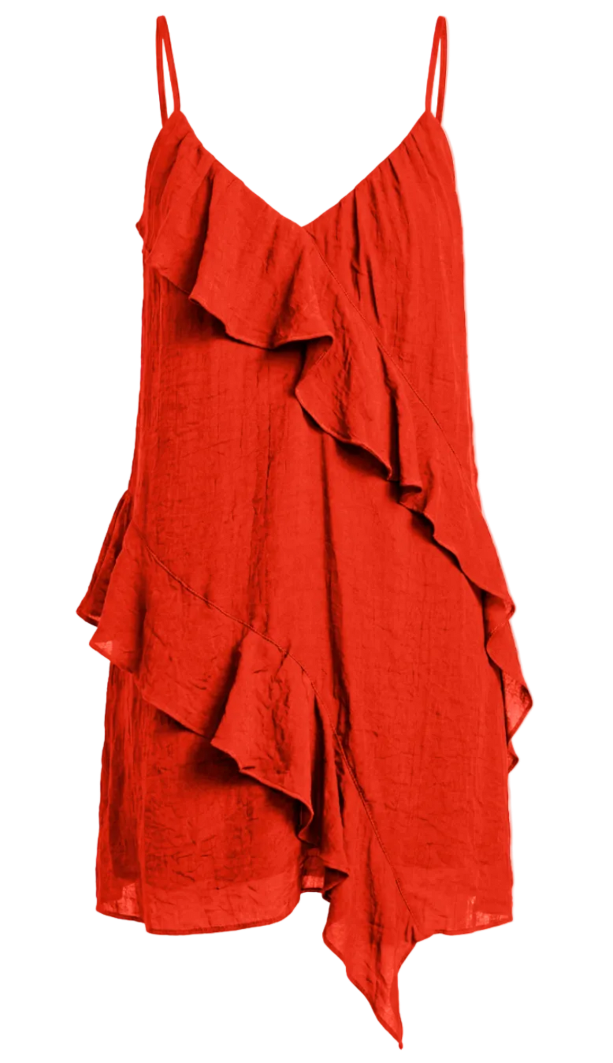 Vestido Curto Poliviscose Babados Allane Cereja | Laguna