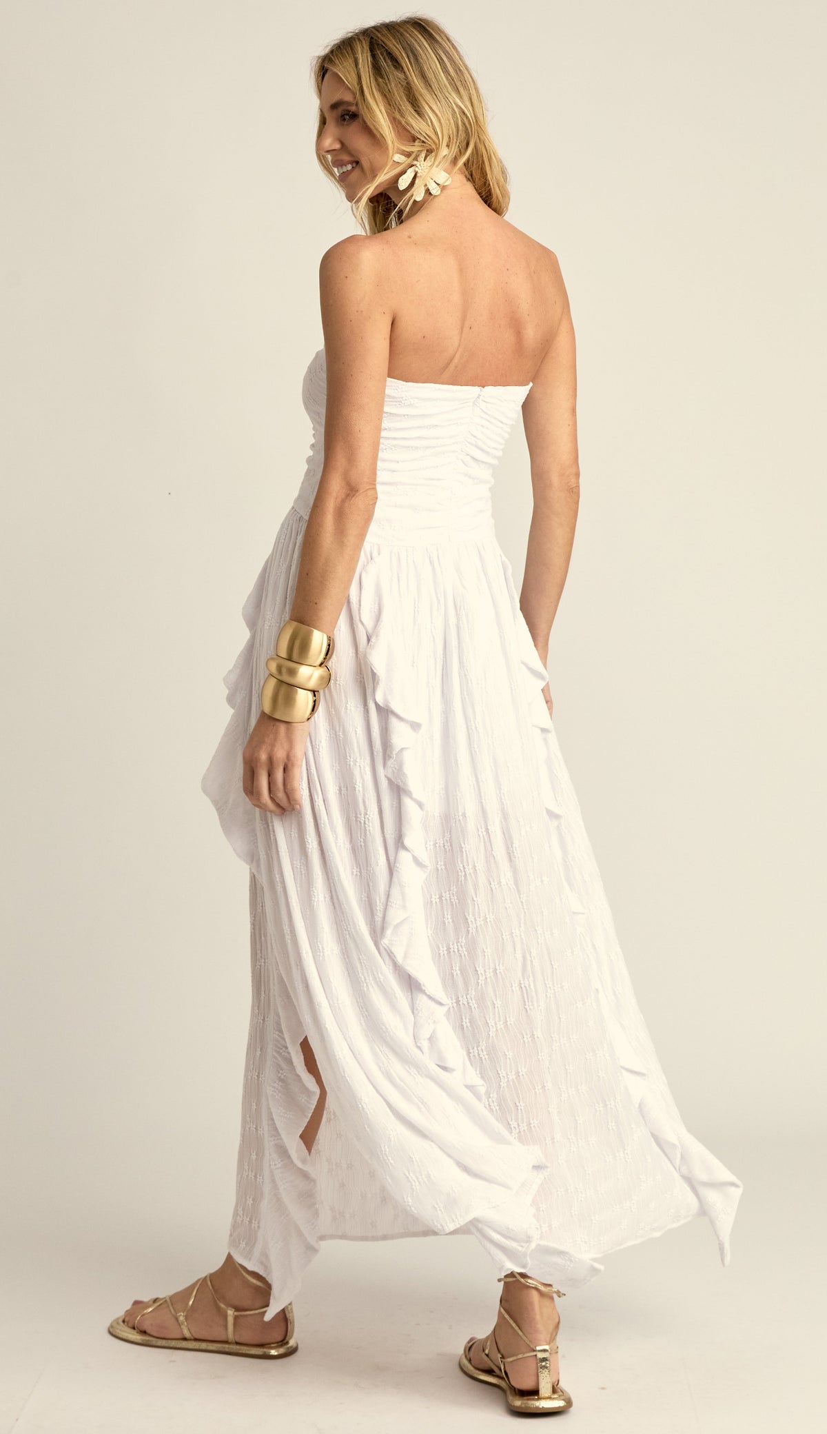 Vestido Longo Malha Beatrice Off White | Laguna