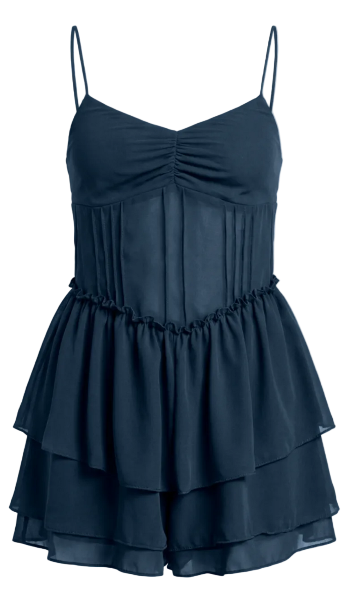 Macaquinho Drop Waist Crepe Belise Marinho | Laguna