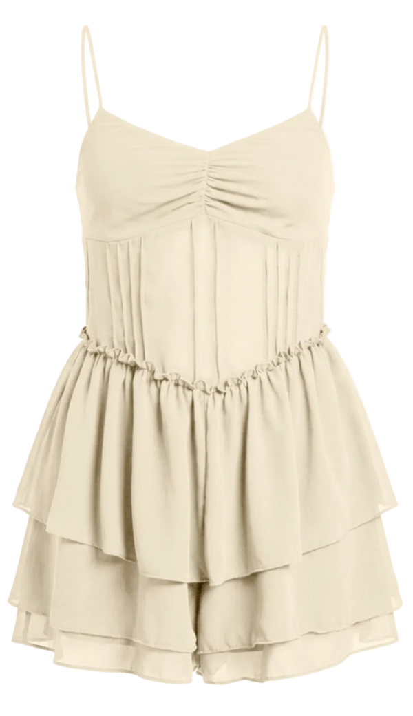 Macaquinho Drop Waist Crepe Belise Off White | Laguna