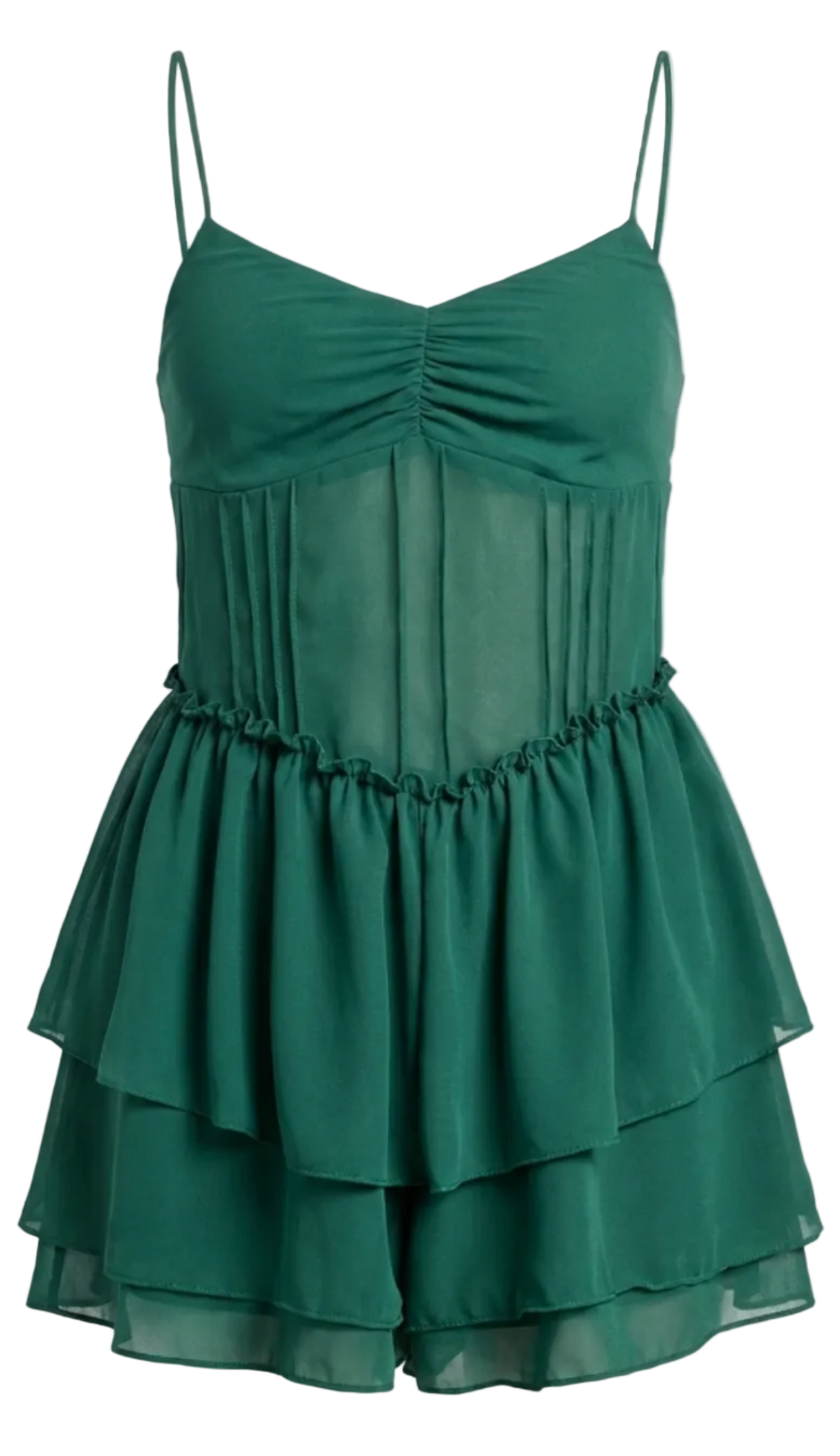 Macaquinho Drop Waist Crepe Belise Verde | Laguna