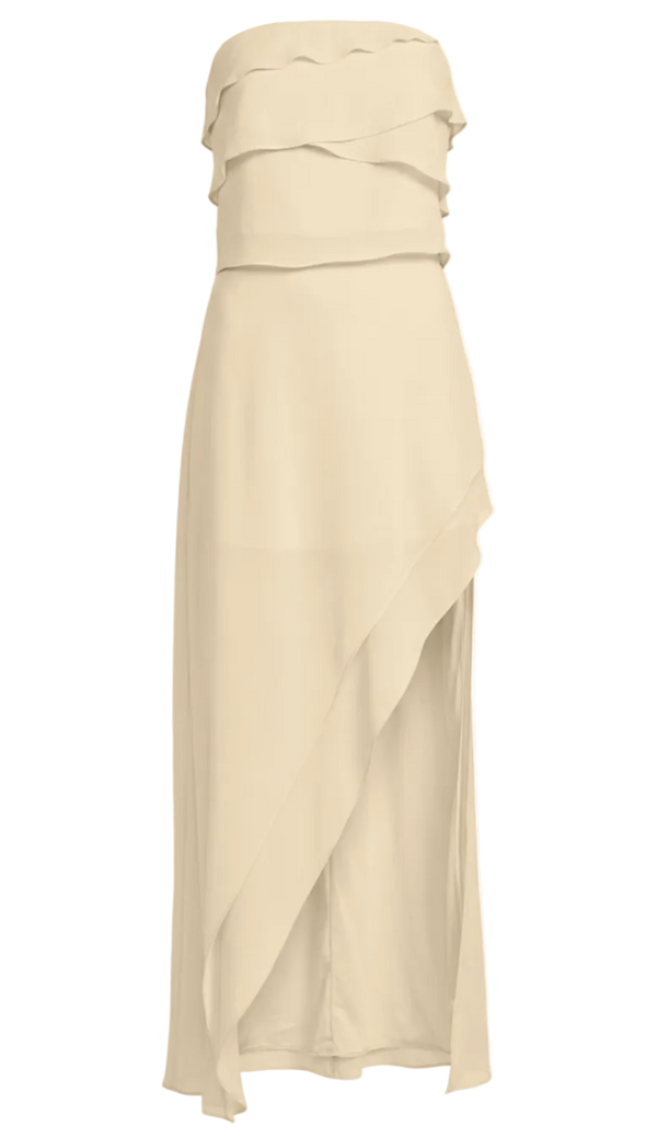 Conjunto Longo Festa Chiffon Brianna Off White | Laguna