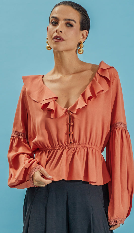 Blusa Jeniffer Caramelo