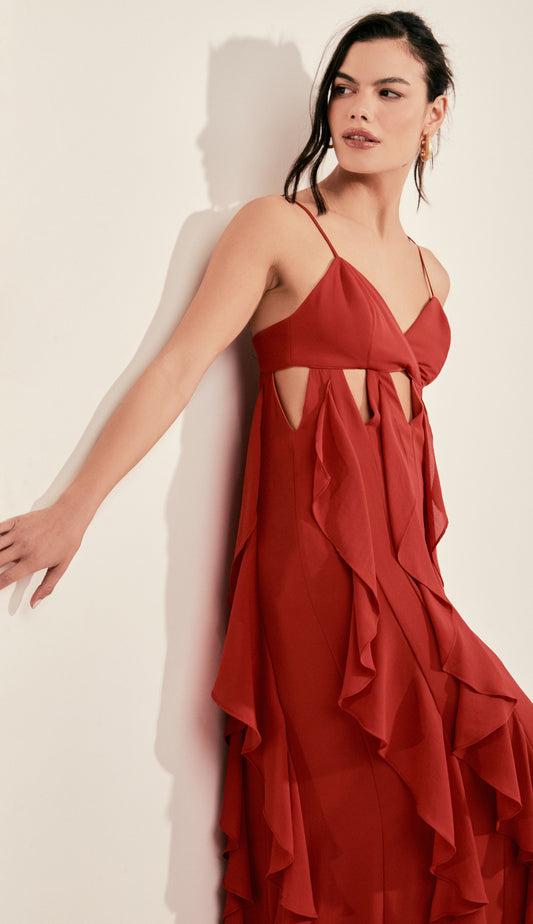 Vestido Fernanda Cereja