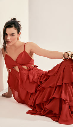 Vestido Fernanda Cereja