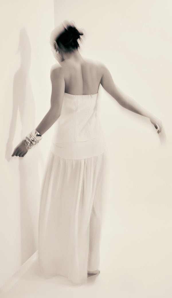 Vestido Longo Poliviscose Laura Off White | Laguna