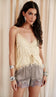 Shorts Acetinado Renda Marcia Cinza | Laguna - Shorts Marcia Cinza