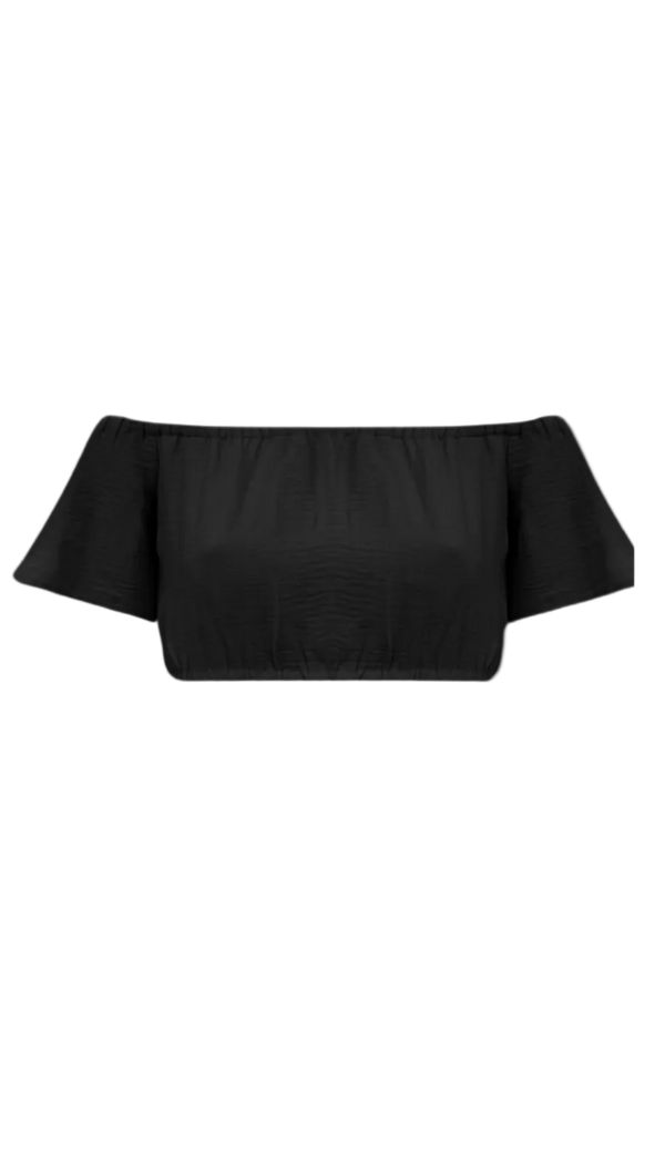 Conjunto em Crepe Texturizado com Efeito Amassadinho Berta Preto | Laguna