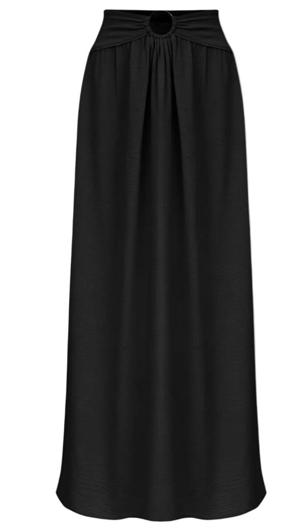 Conjunto em Crepe Texturizado com Efeito Amassadinho Berta Preto | Laguna