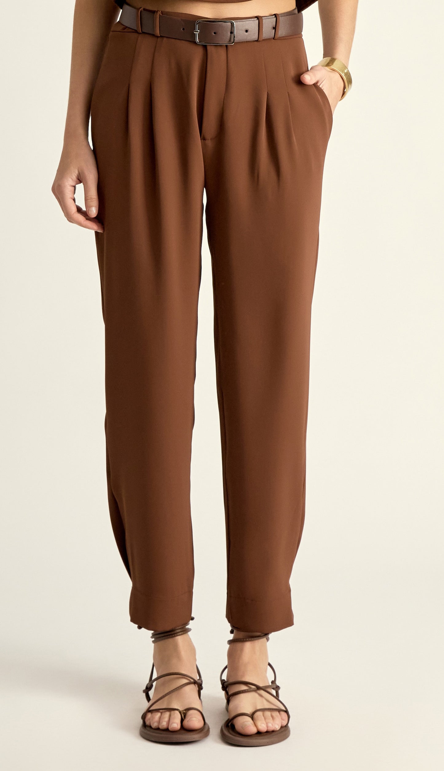 Cinto Sirena Marrom/Níquel