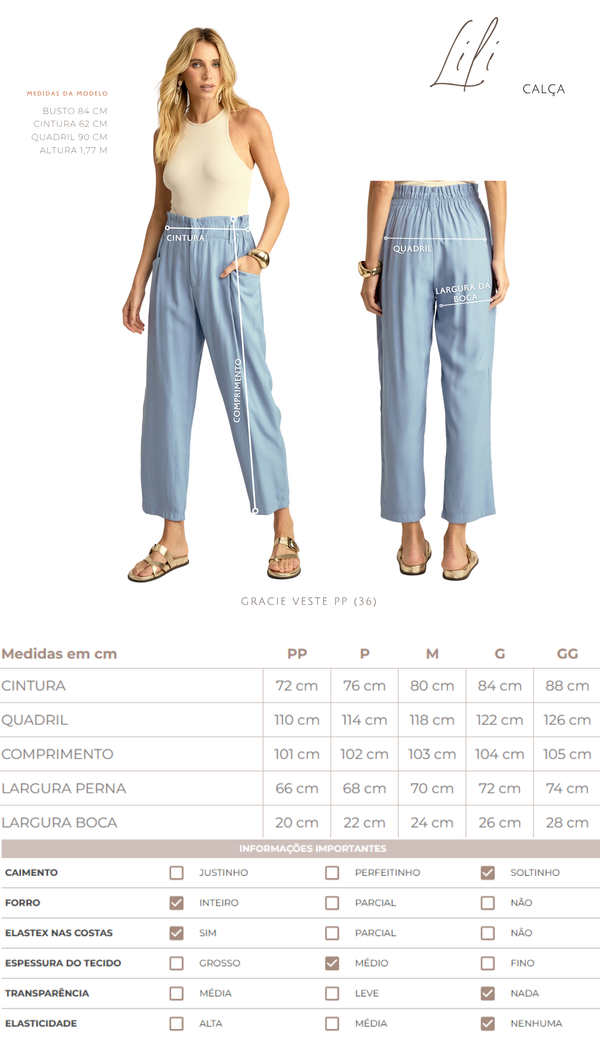 Calça Clochard Alfaiataria Textura Lili | Laguna