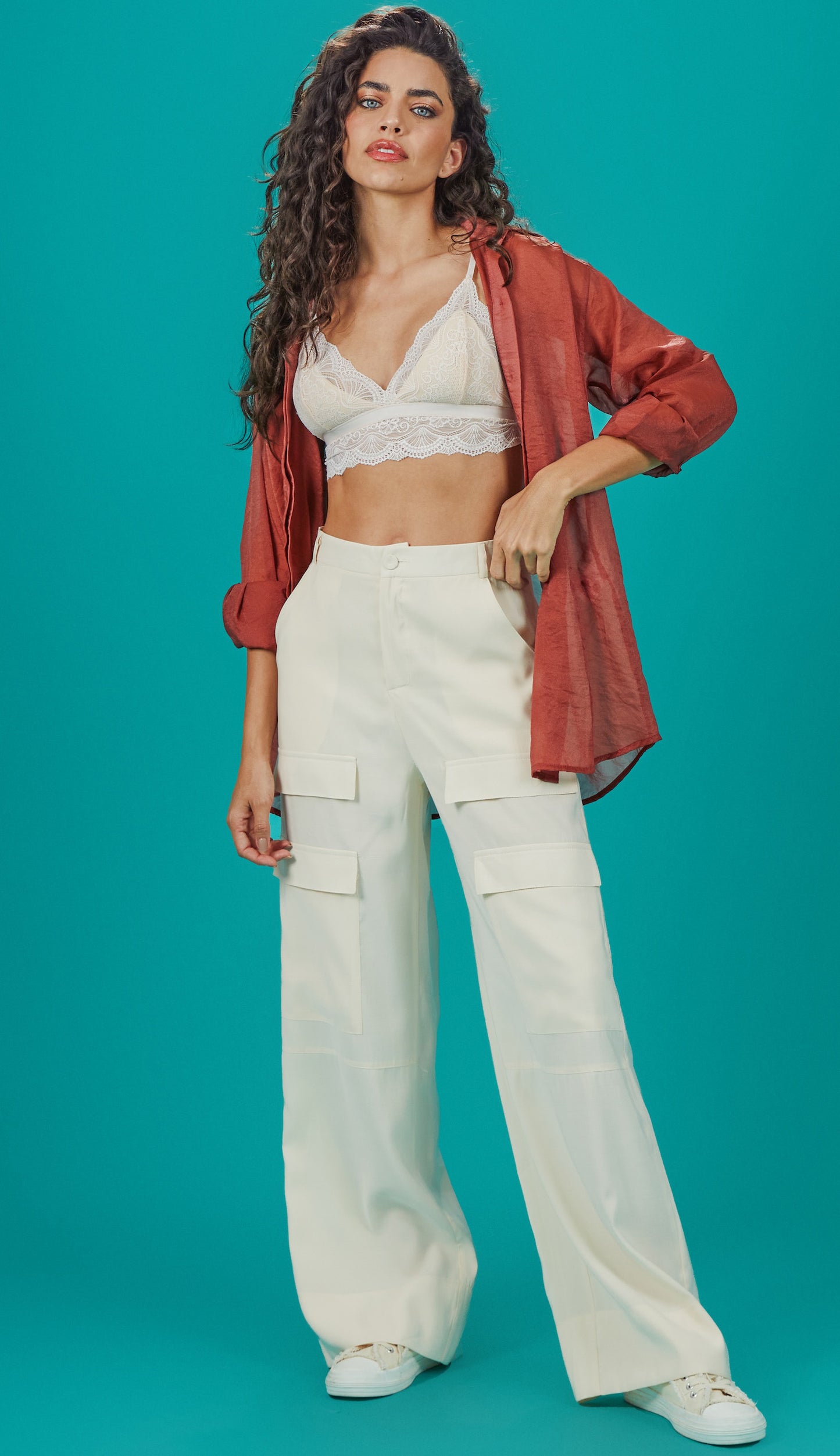 Camisa Pluma Caramelo
