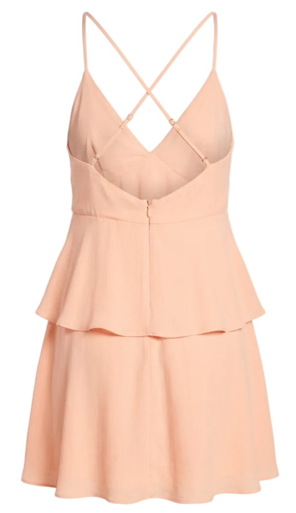 Vestido Curto Solto Crepe Elis Pêssego | Laguna
