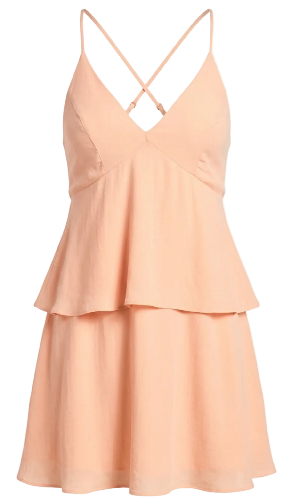 Vestido Curto Solto Crepe Elis Pêssego | Laguna