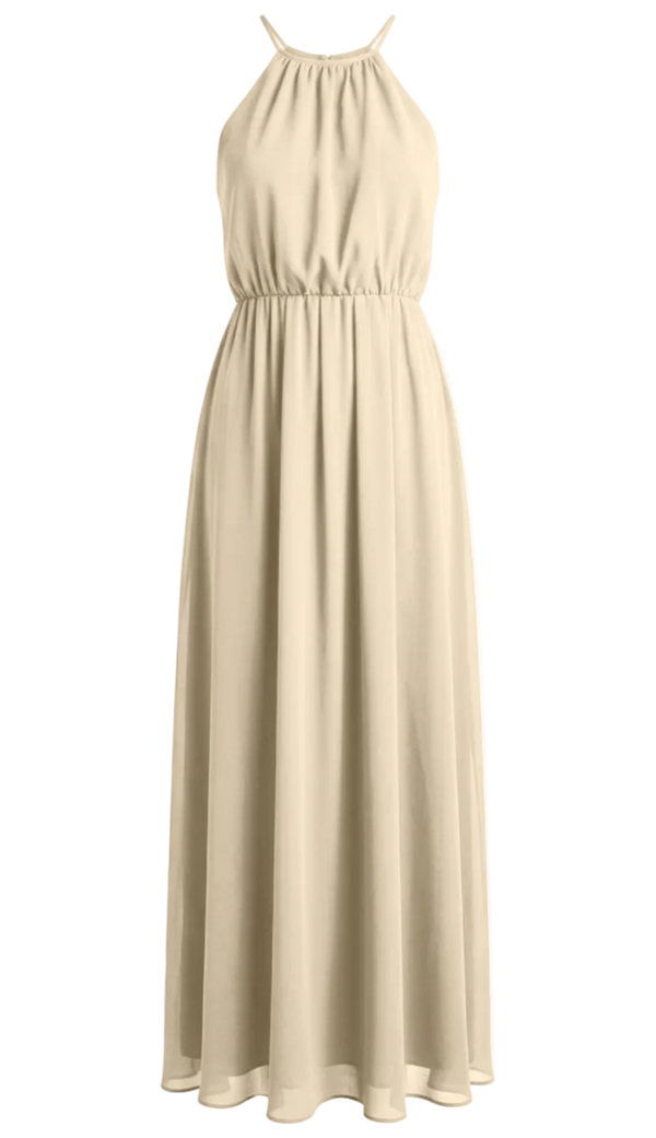 Vestido Longo Festa Crepe Chiffon Filipa Off White | Laguna