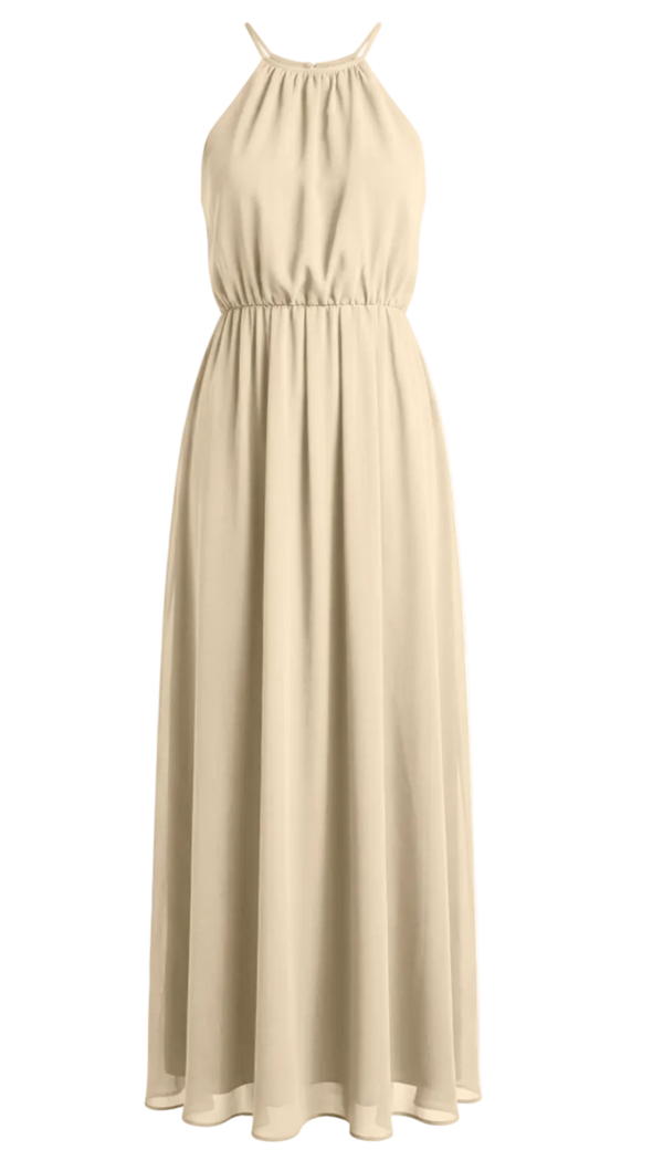 Vestido Longo Festa Crepe Chiffon Filipa Off White | Laguna