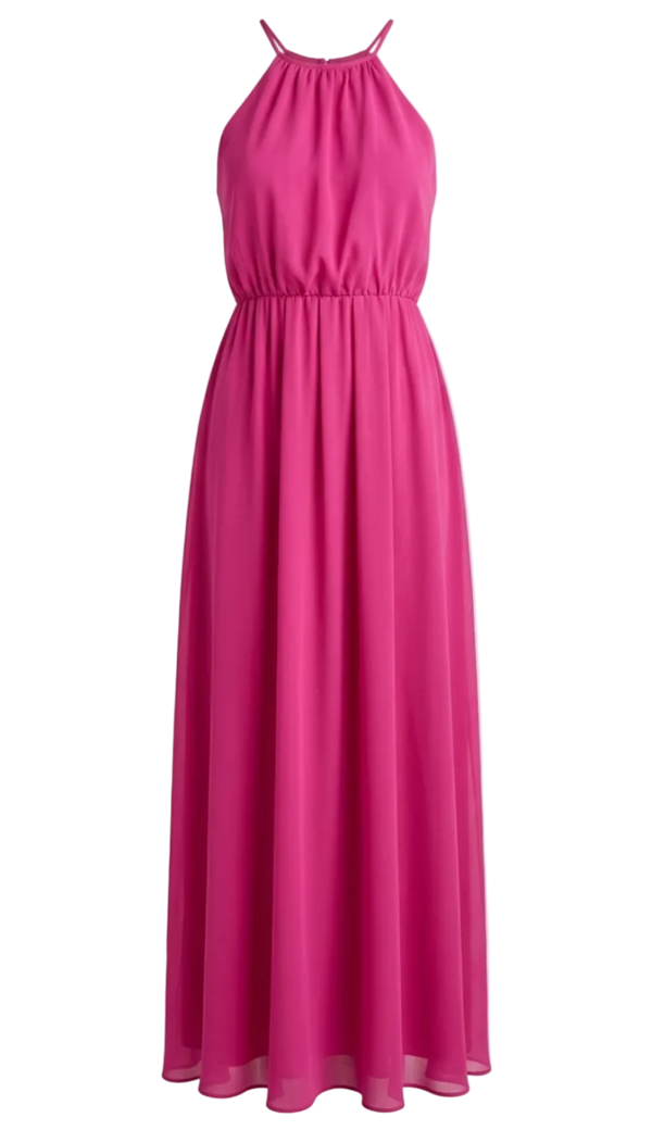 Vestido Longo Festa Crepe Chiffon Filipa Rosa | Laguna