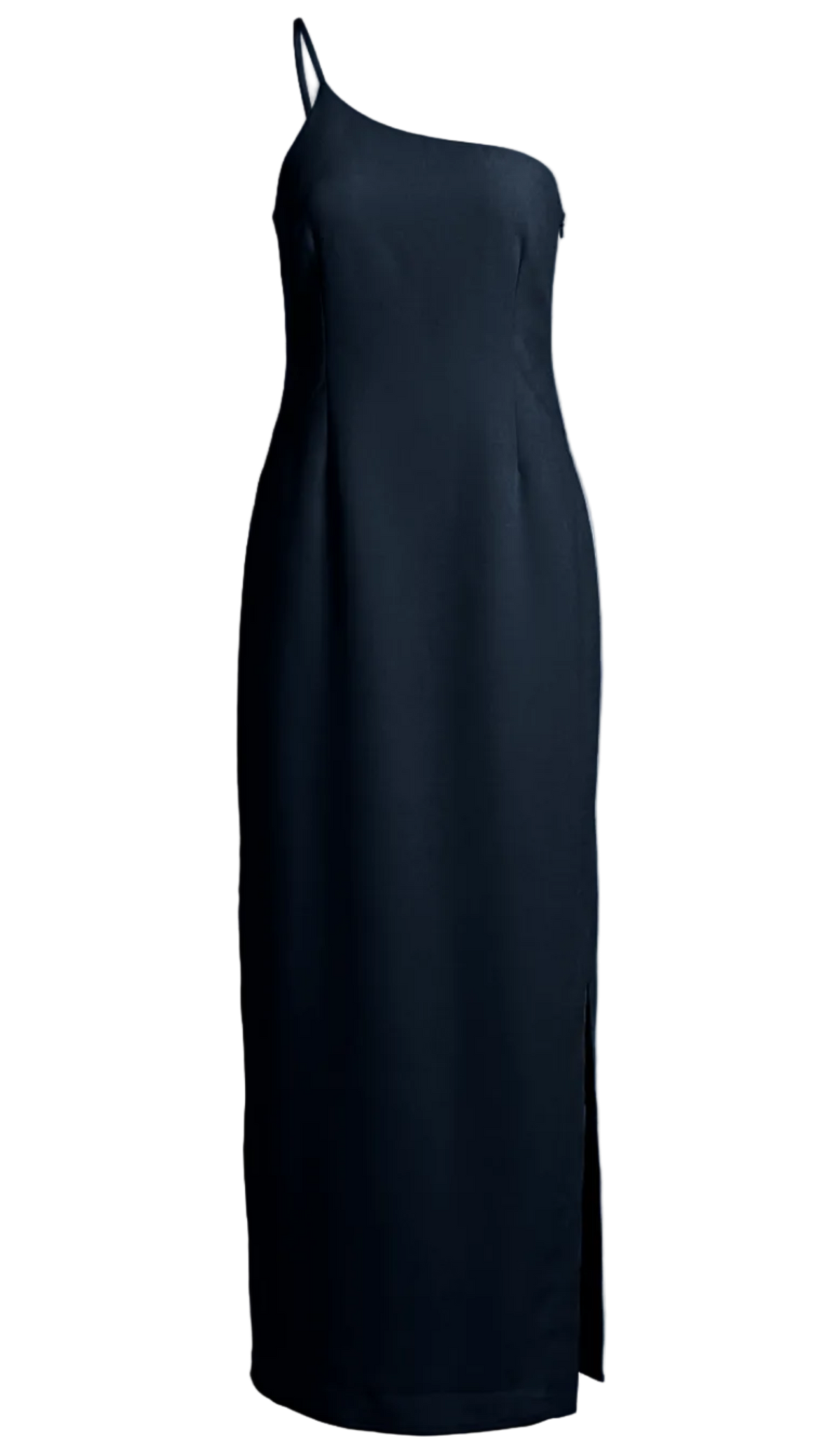 Vestido Longo Ombro Único Linho Leca Marinho | Laguna