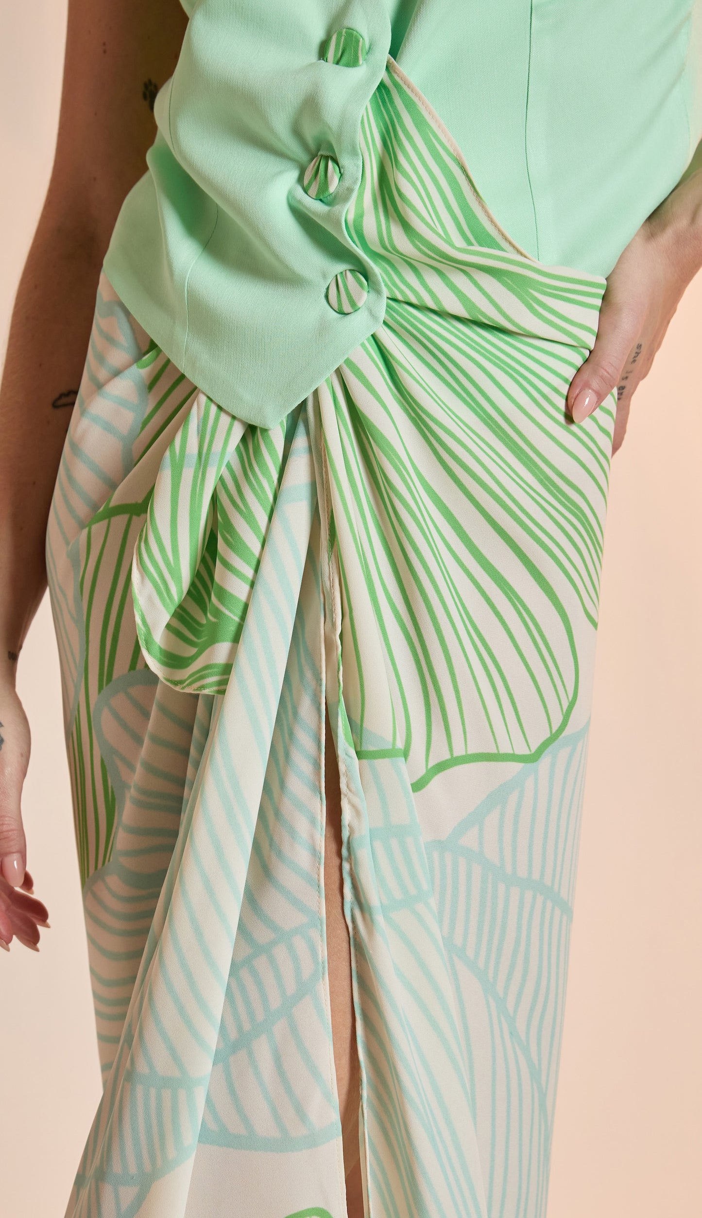 Lenço Corais Verde/Azul