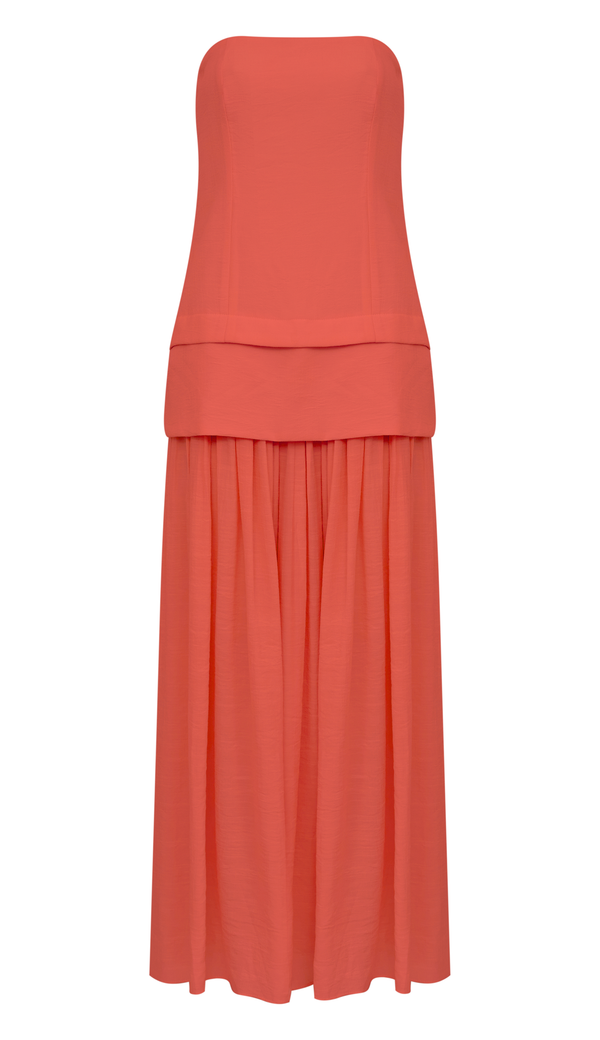 Vestido Longo Poliviscose Laura Cereja | Laguna