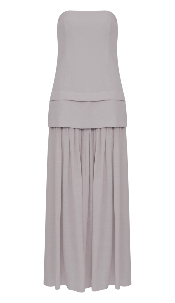 Vestido Longo Poliviscose Laura Cinza | Laguna