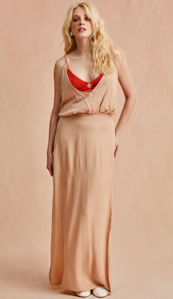 Vestido Manu Natural/laranja