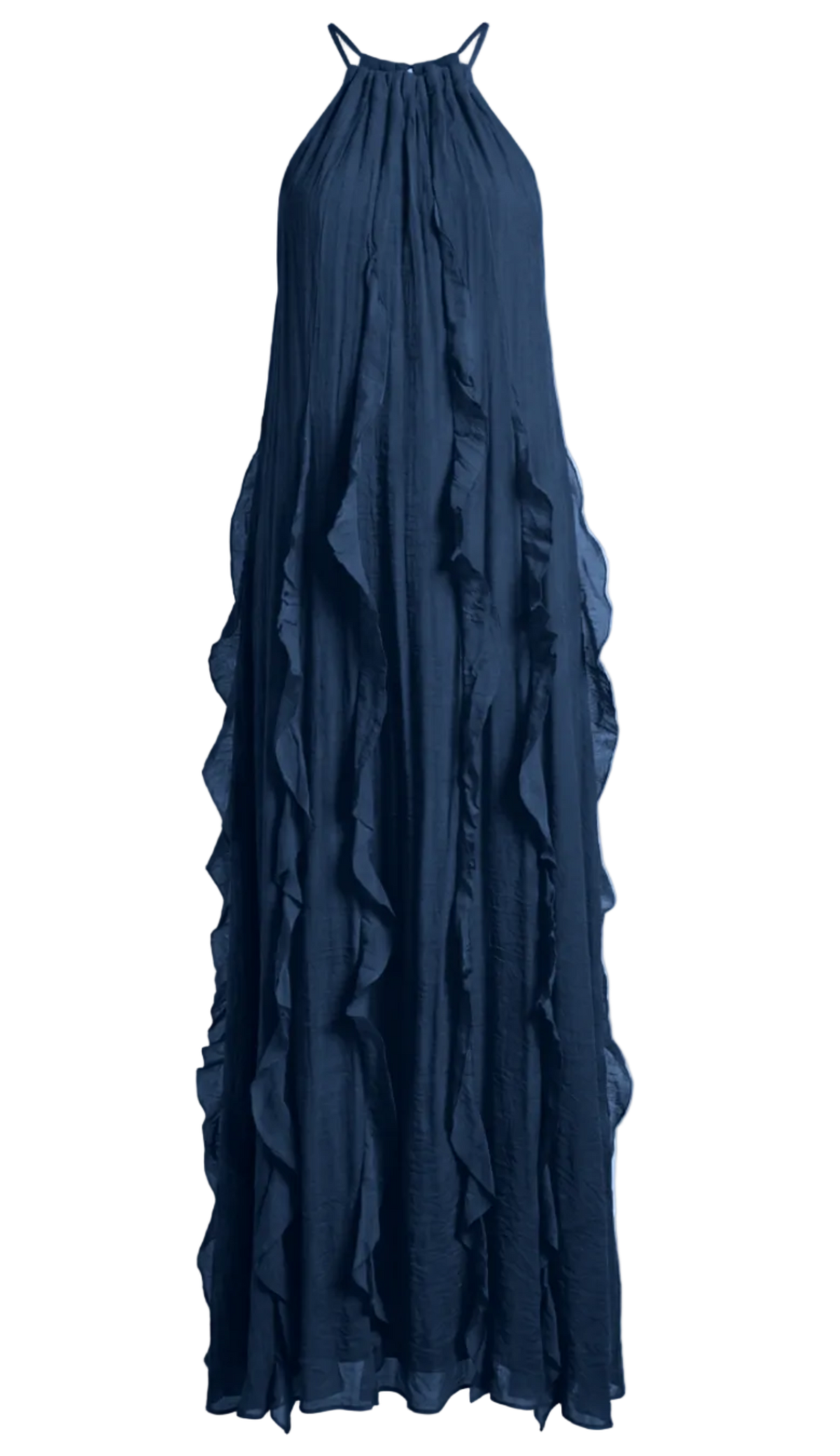 Vestido Longo Babados Poliviscose Moana Marinho | Laguna