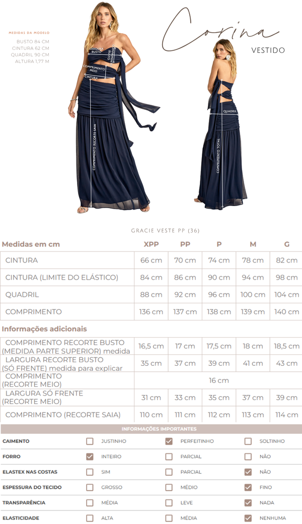 Vestido Longo Festa Crepe Chiffon Corina | Laguna