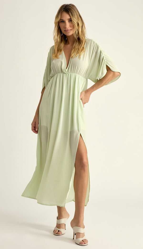 Vestido Crepe Pandora Verde| Laguna