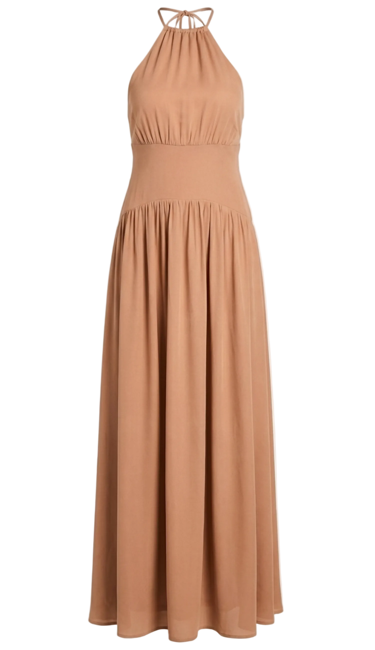 Vestido Longo Frente Única Viscose Pauline Mocha | Laguna