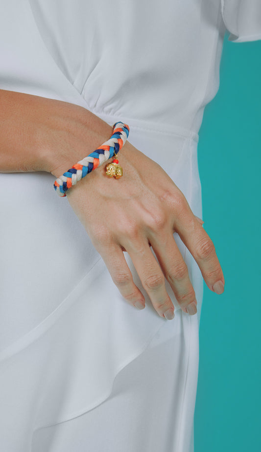 Pulseira Corda Trançada Azul