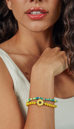 Pulseira Mix Amarelo/azul