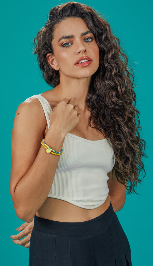 Pulseira Mix Amarelo/azul