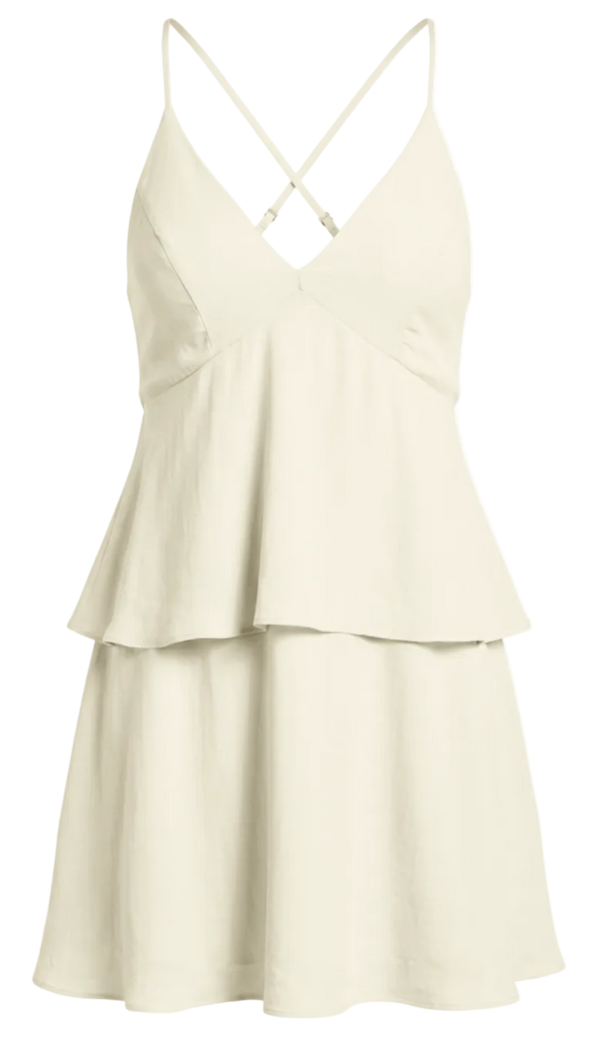 Vestido Curto Solto Crepe Elis Off White | Laguna