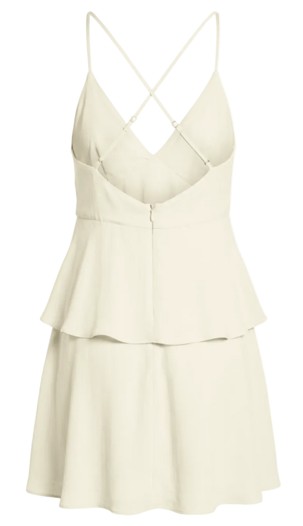 Vestido Curto Solto Crepe Elis Off White | Laguna