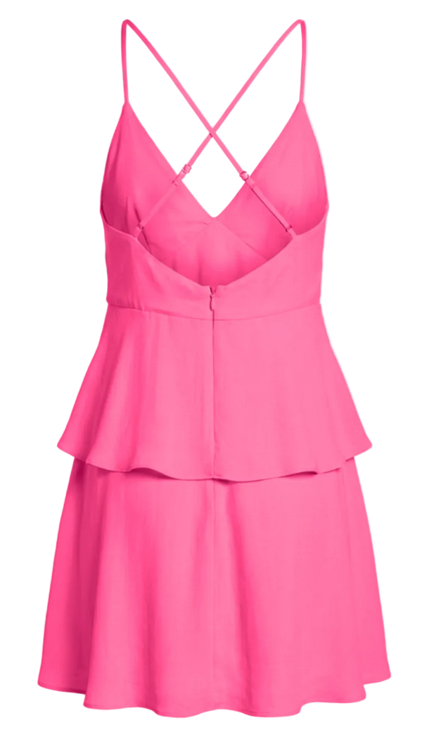 Vestido Curto Solto Crepe Elis Rosa | Laguna