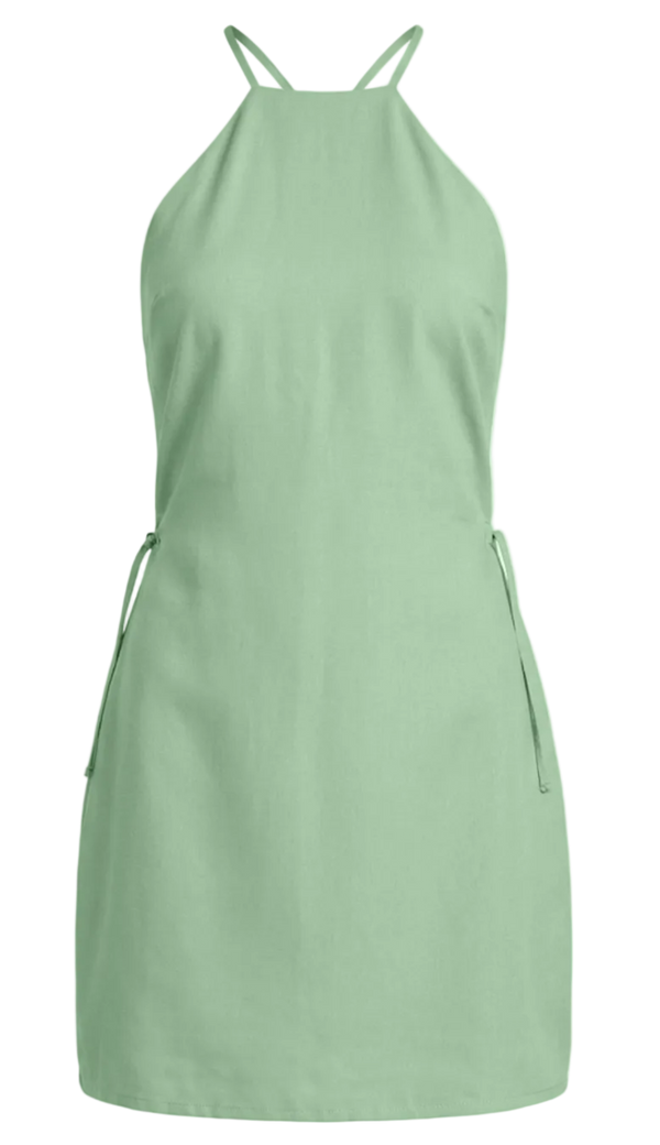 Vestido Curto em Linho Olinda Verde | Laguna