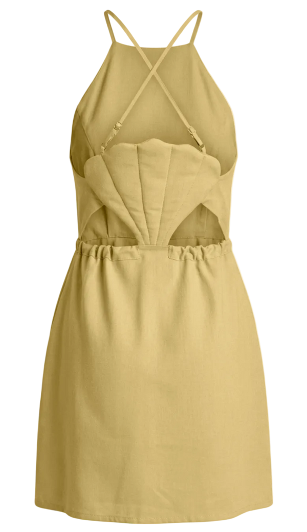 Vestido Curto em Linho Olinda Manteiga | Laguna