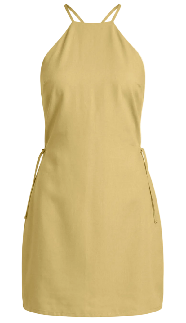 Vestido Curto em Linho Olinda Manteiga | Laguna