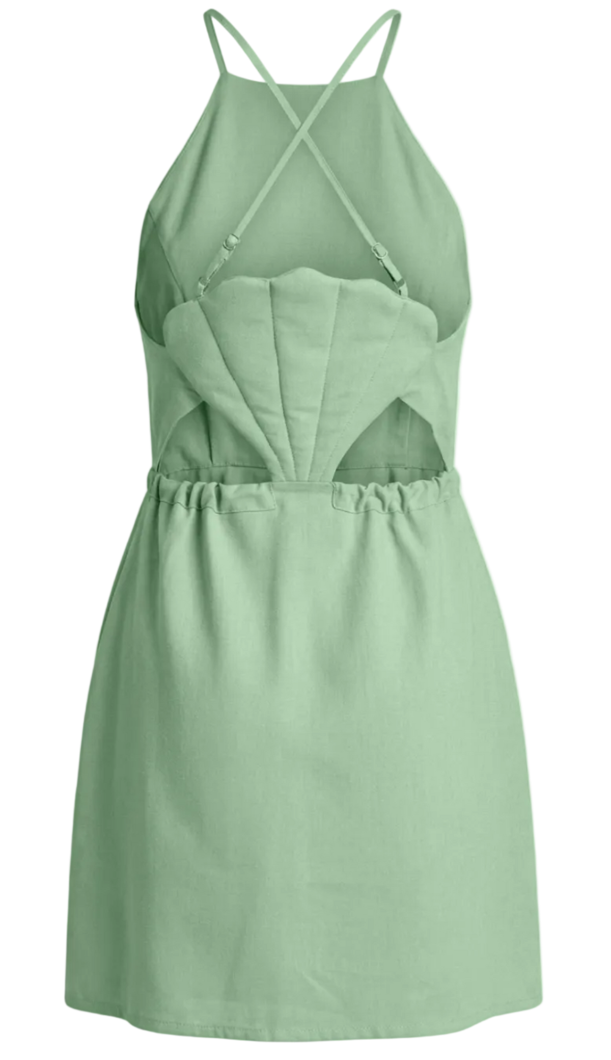 Vestido Curto em Linho Olinda Verde | Laguna