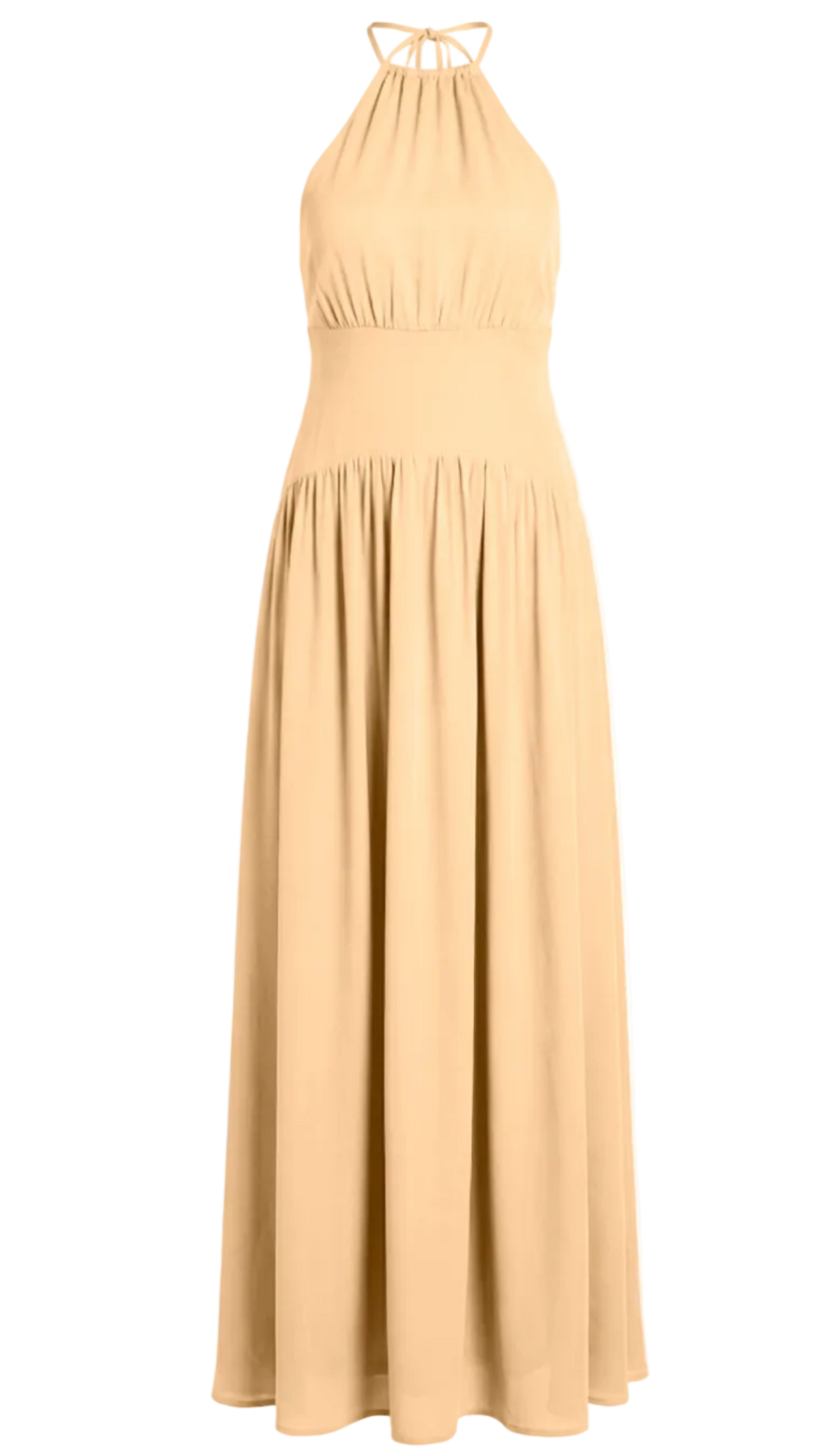 Vestido Longo Frente Única Viscose Pauline Manteiga | Laguna