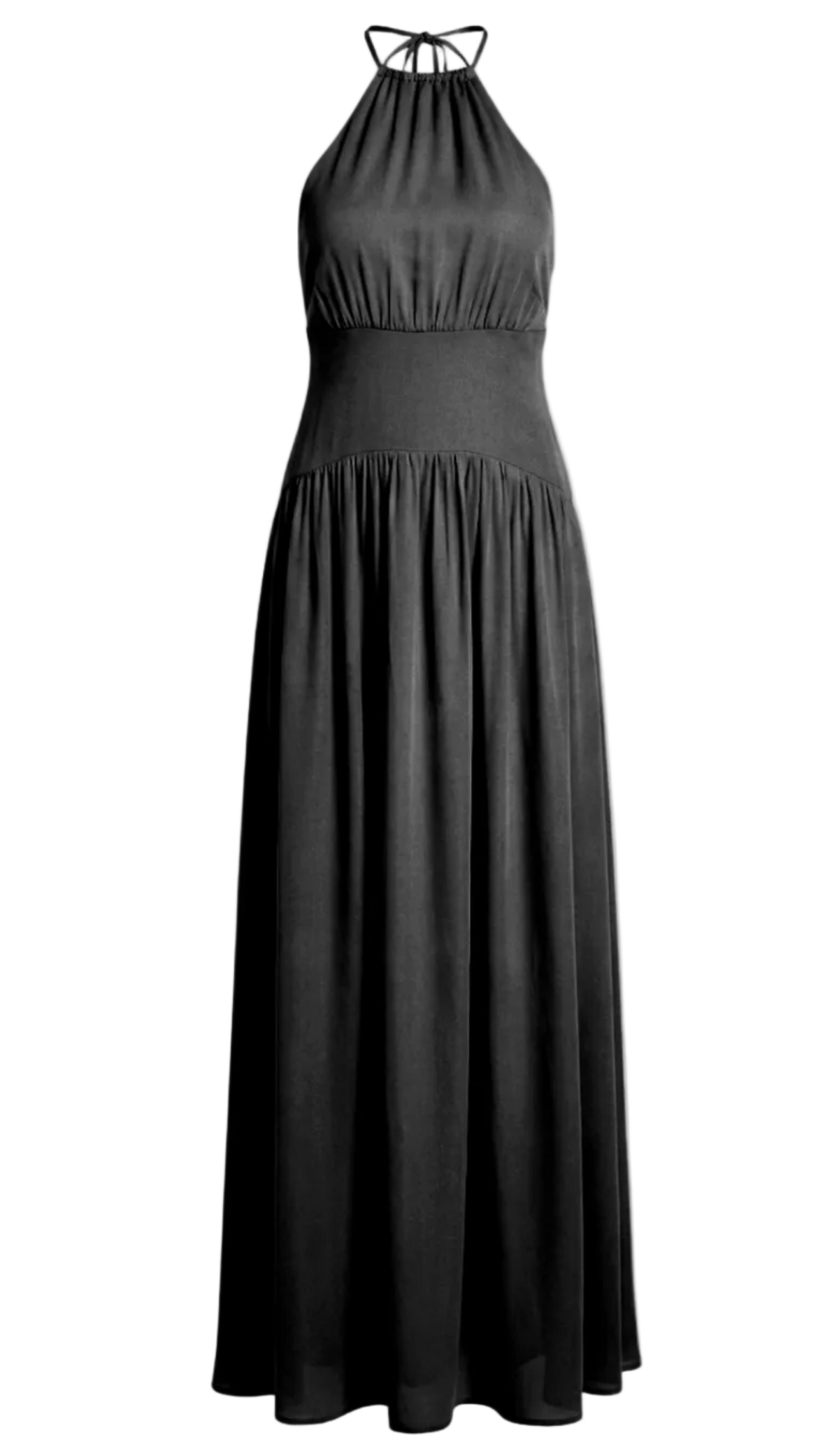 Vestido Longo Frente Única Viscose Pauline Preto | Laguna