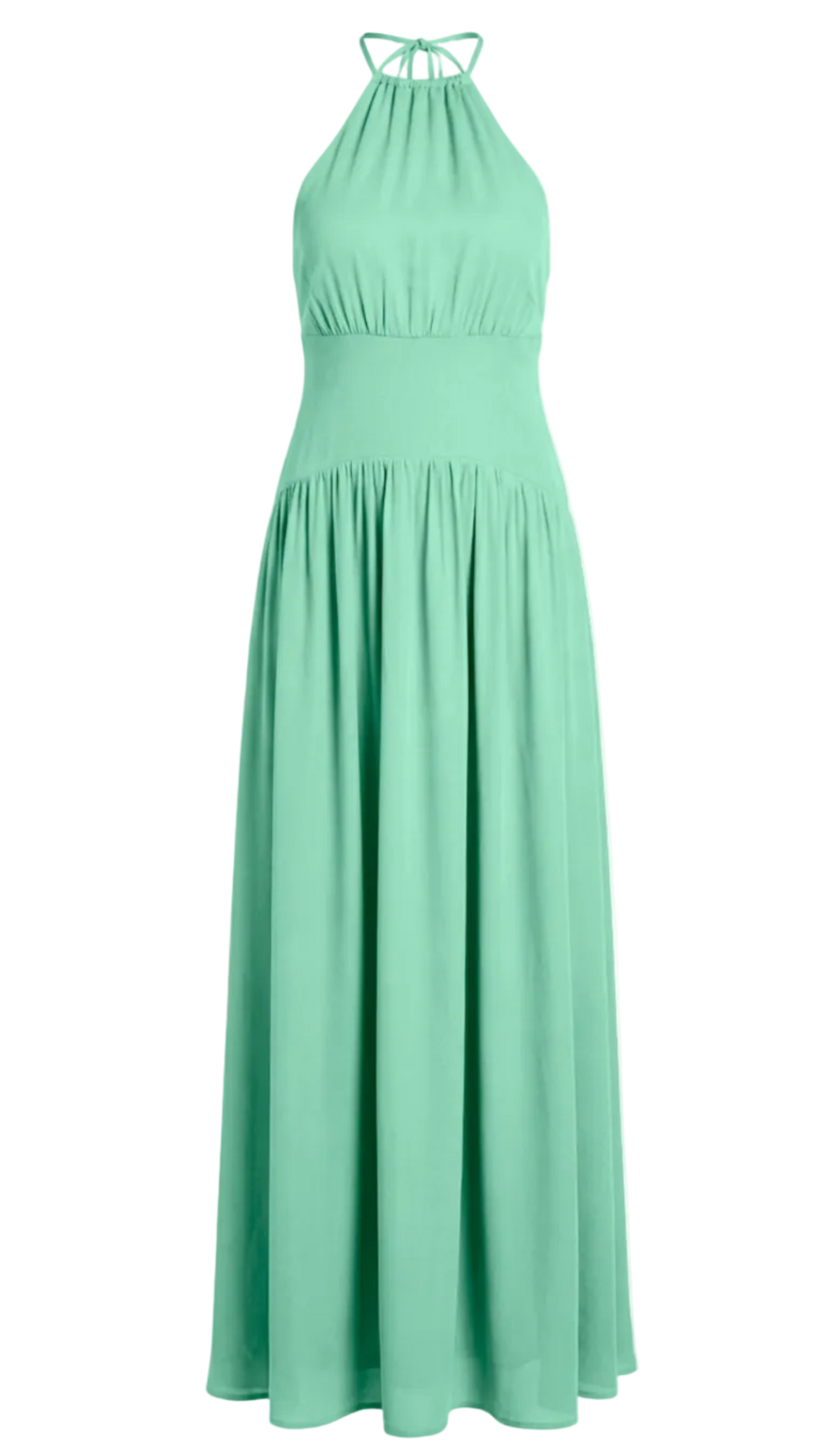 Vestido Longo Frente Única Viscose Pauline Verde | Laguna