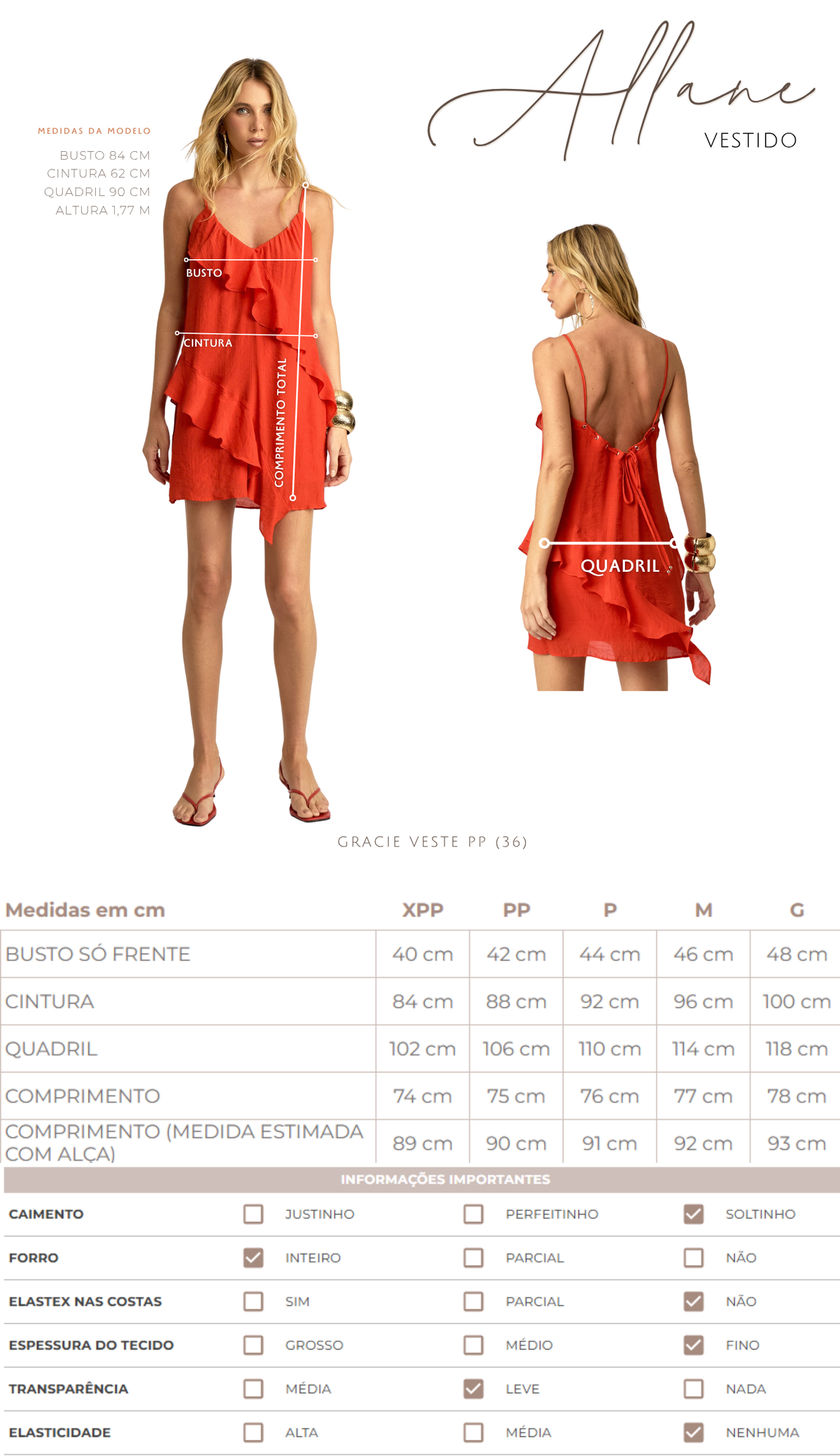 Vestido Curto Poliviscose Babados Allane | Laguna