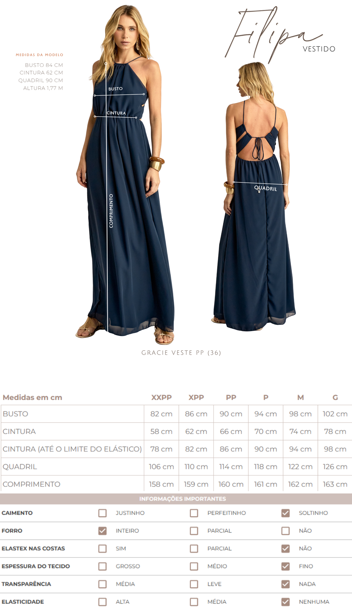Vestido Longo Festa Crepe Chiffon Filipa | Laguna