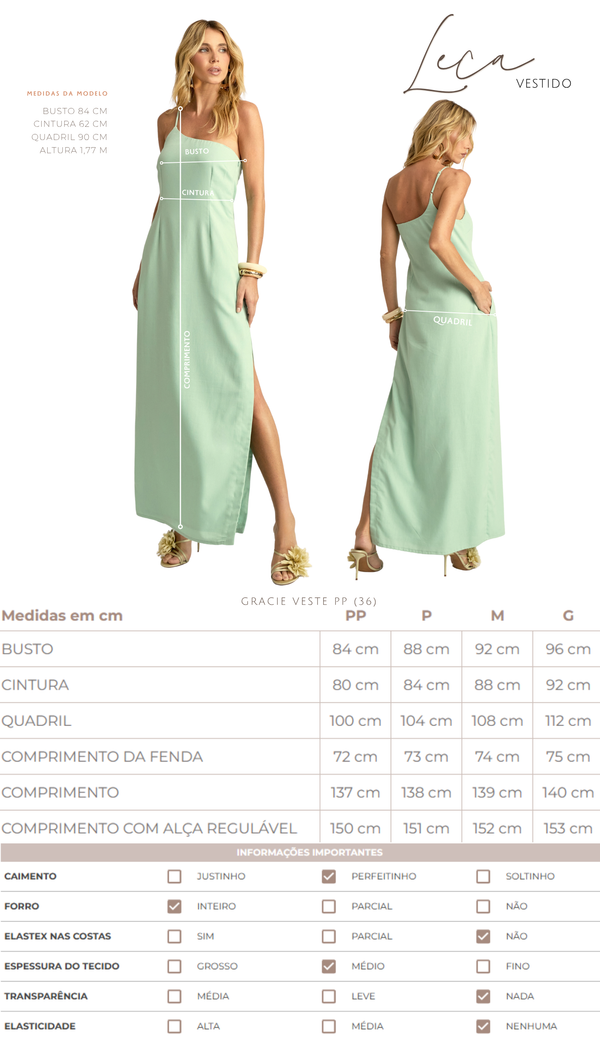 Vestido Longo Ombro Único Linho Leca | Laguna